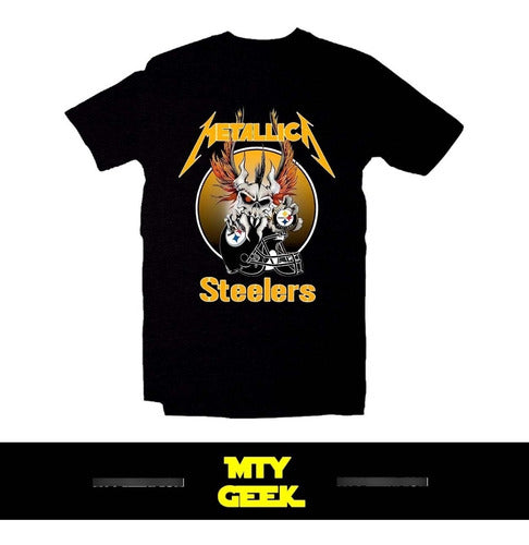 Playera Pittsburgh Steelers Acereros Nfl Metallica Americano