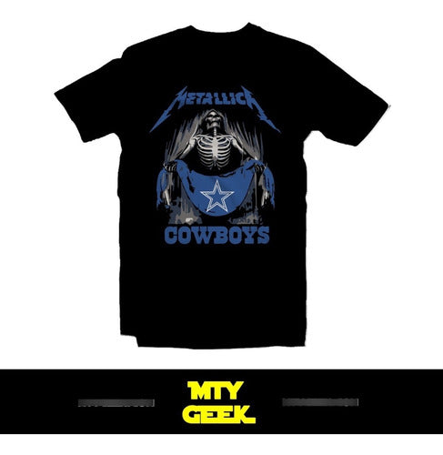 Playera Dallas Cowboys Metallica  Nfl Troy Aikman Vaqueros